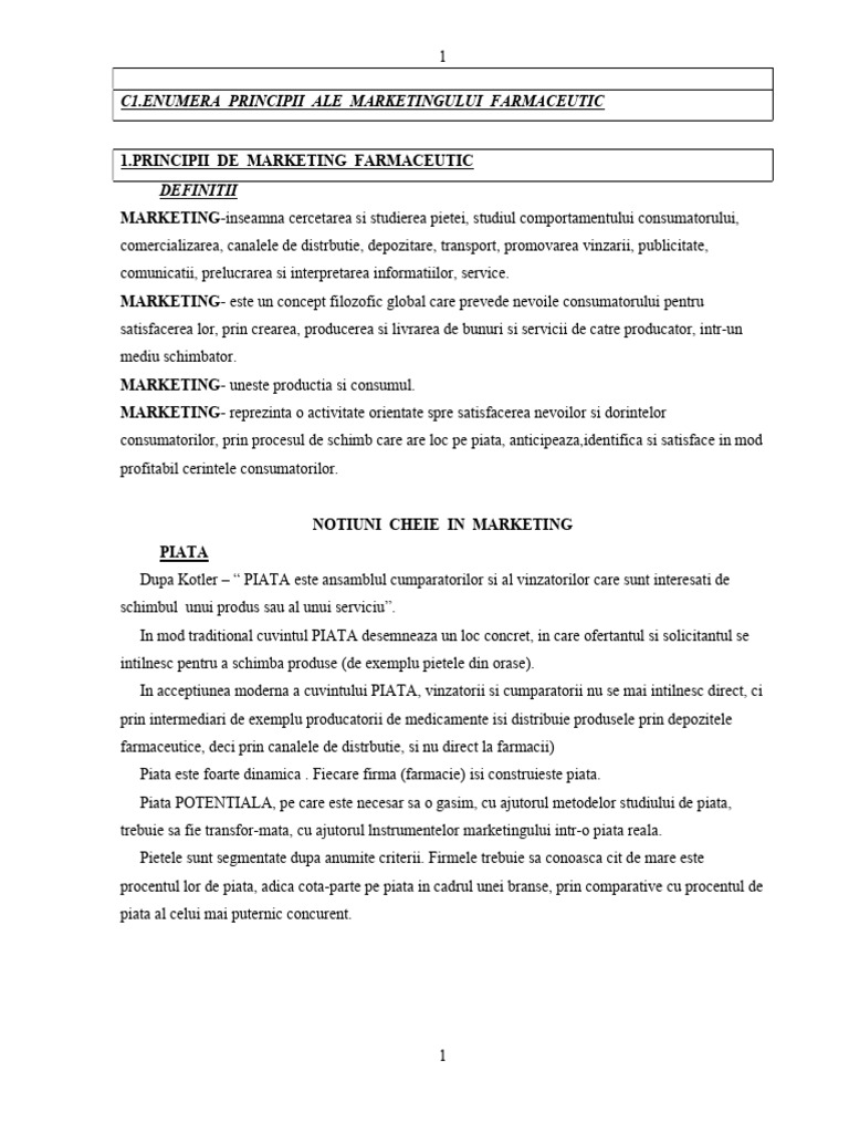 C1 - Marketing - Farmaceutic AMF II | PDF