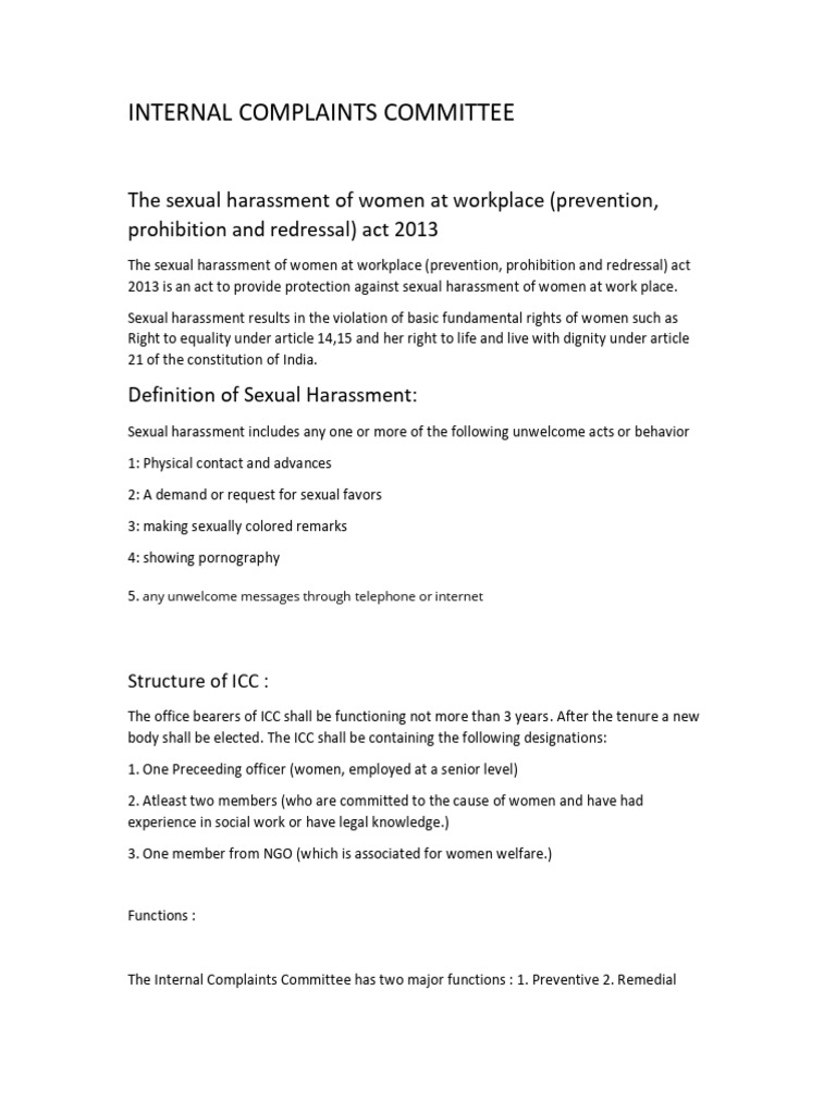 The Sexual Harassment of Women at Workplace | PDF | Sexual Harassment ...