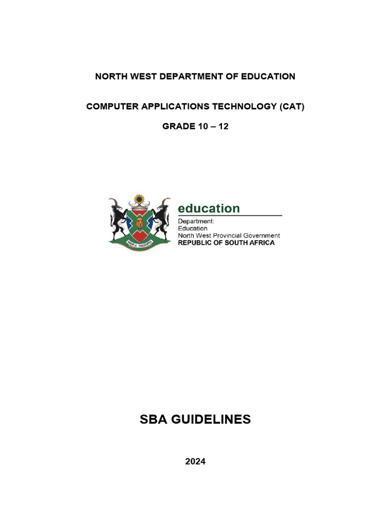 SBA Guidelines for CAT Grades 10-12 | PDF | Educational Assessment