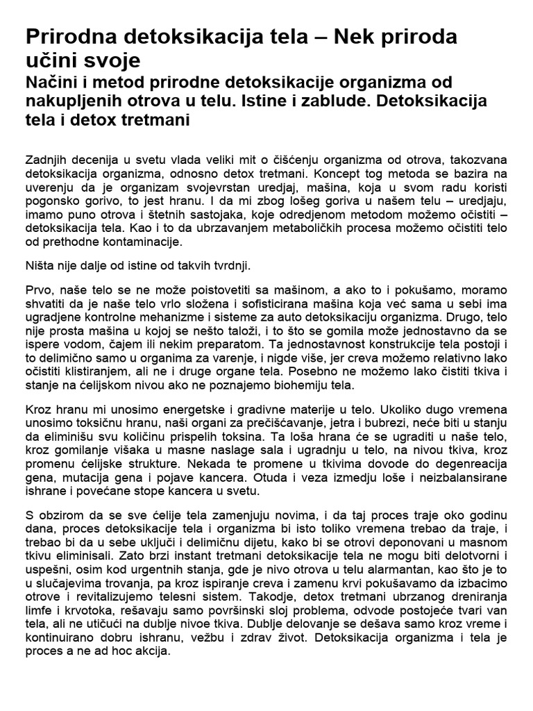 Prirodna detoksikacija tela pdf