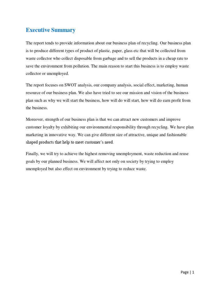 Recycling_Business_Plan | PDF | Recycling | Waste