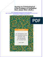 Download textbook An Introduction To Criminological Theory And The Problem Of Causation 1St Edition Jason Warr Auth ebook all chapter pdf 