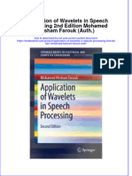 Textbook Application of Wavelets in Speech Processing 2Nd Edition Mohamed Hesham Farouk Auth Ebook All Chapter PDF