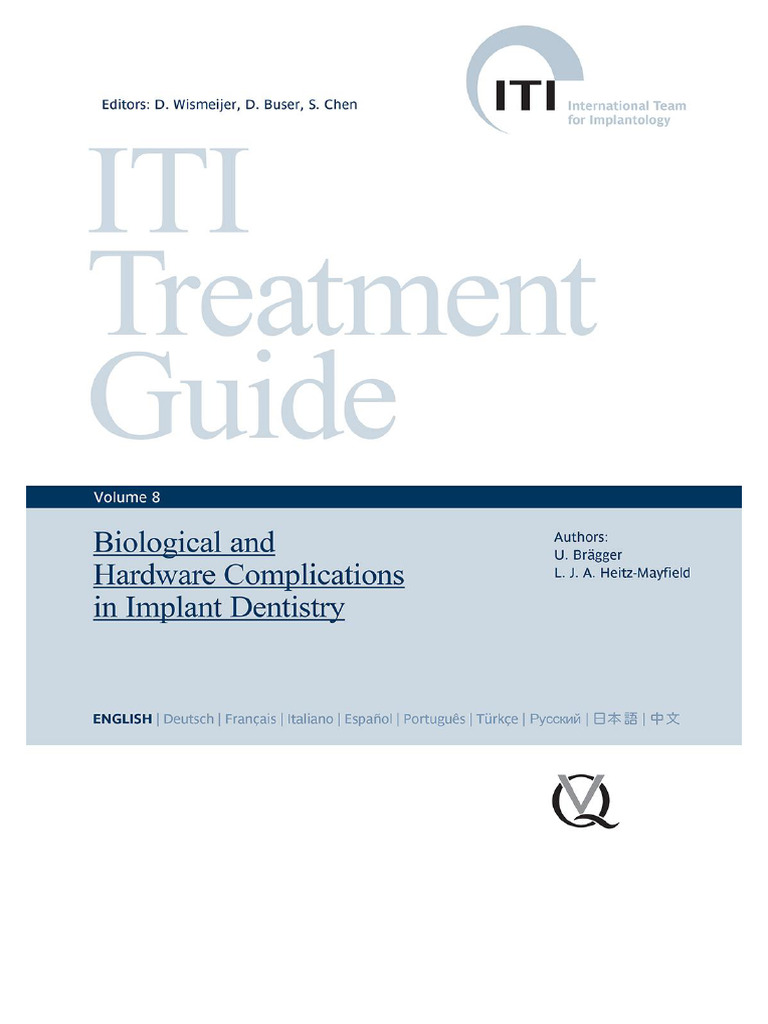 健康・医学 ITI Treatment Guide : Japanese Volume8 ITI Treatment Guide Volume 8 インプラント治療における合併症