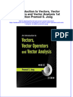 Textbook An Introduction To Vectors Vector Operators and Vector Analysis 1St Edition Pramod S Joag Ebook All Chapter PDF