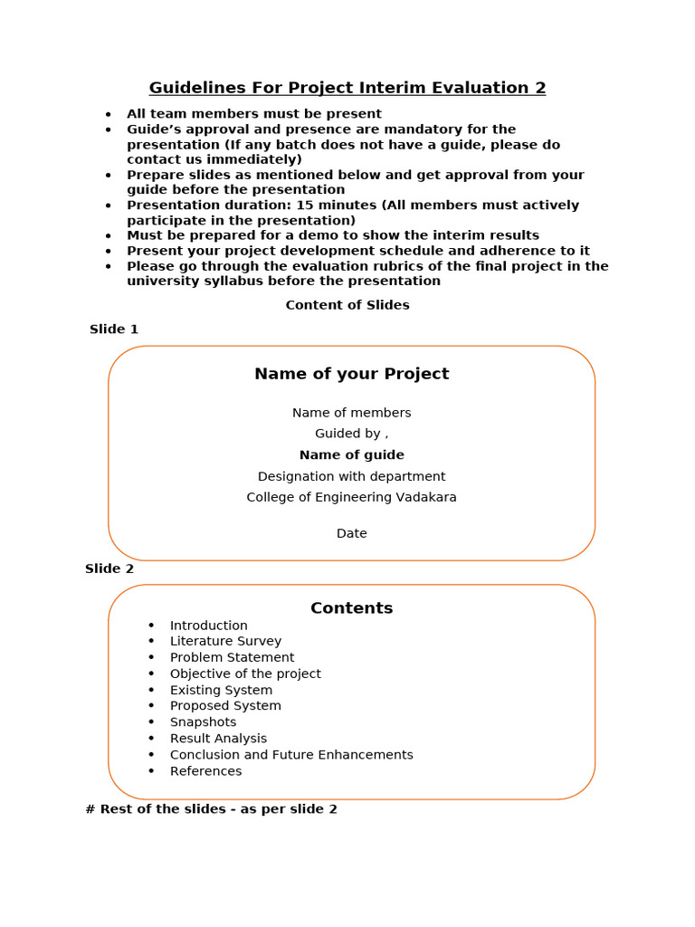 Project Interim Evaluation Guidelines | PDF
