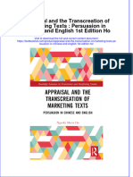 Full Chapter Appraisal and The Transcreation of Marketing Texts Persuasion in Chinese and English 1St Edition Ho PDF