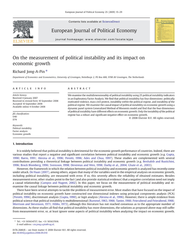On The Measurement of Political Instability and Its Impact On | PDF ...