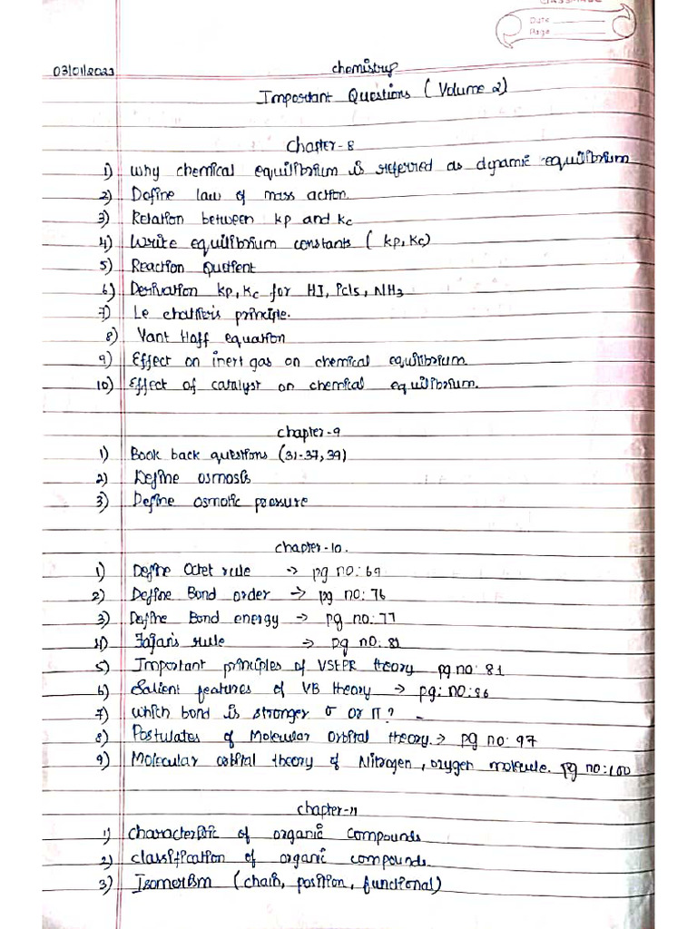 11 Chemistry Very Imp Ques Bank | PDF