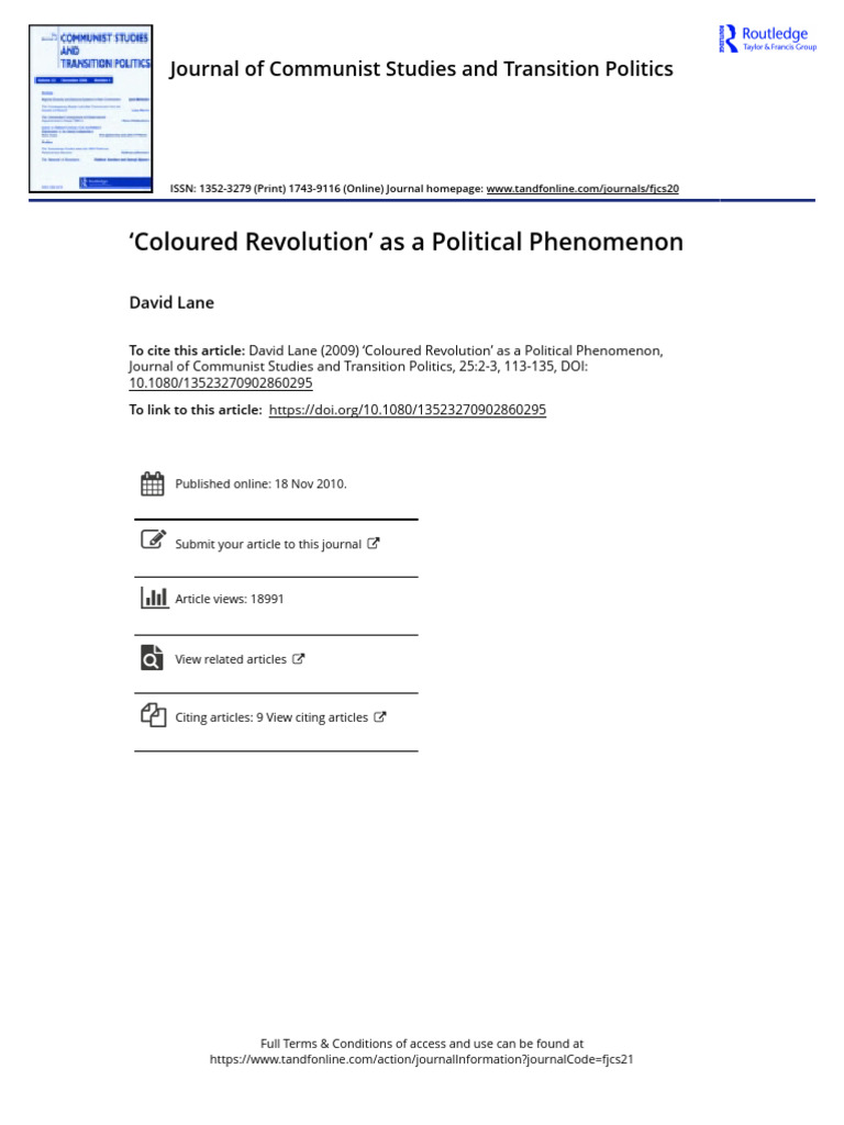 Coloured Revolutions: Political Dynamics | PDF | Human Development ...