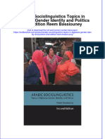 Download pdf Arabic Sociolinguistics Topics In Diglossia Gender Identity And Politics 2Nd Edition Reem Bassiouney ebook full chapter 