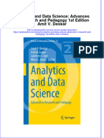 Download textbook Analytics And Data Science Advances In Research And Pedagogy 1St Edition Amit V Deokar ebook all chapter pdf 