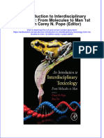 PDF An Introduction To Interdisciplinary Toxicology From Molecules To Man 1St Edition Carey N Pope Editor Ebook Full Chapter