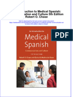 PDF An Introduction To Medical Spanish Communication and Culture 5Th Edition Robert O Chase Ebook Full Chapter
