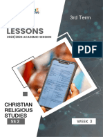 Christian Religious Studies SS2 3RD Term Week 3.