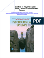 Download pdf An Introduction To Psychological Science Second Canadian Edition Mark Krause ebook full chapter 