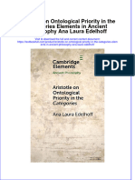 Download full chapter Aristotle On Ontological Priority In The Categories Elements In Ancient Philosophy Ana Laura Edelhoff pdf docx