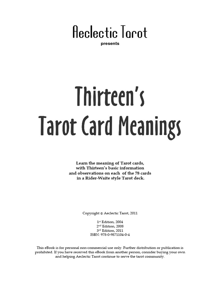 Tarot card meanings PDF