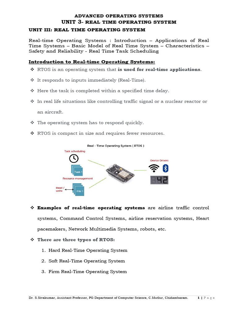 Real-Time Operating Systems Overview | PDF | Real Time Computing ...