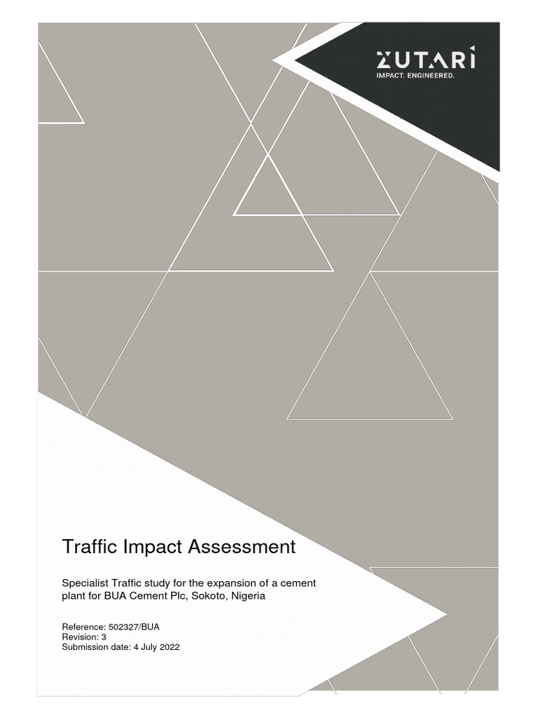 Traffic Impact Assessment for BUA Cement Expansion | PDF | Road Traffic ...