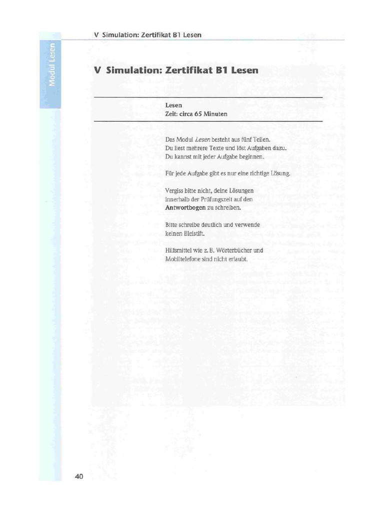 Simulation V - Lesen | PDF