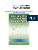 Download textbook Applications Of Epr And Nmr Spectroscopy In Homogeneous Catalysis 1St Edition Bryliakov ebook all chapter pdf 