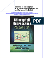 Textbook Applications of Chlorophyll Fluorescence in Understanding Plant 1St Edition Mohamed H Kalaji Ebook All Chapter PDF