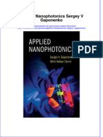Textbook Applied Nanophotonics Sergey V Gaponenko Ebook All Chapter PDF