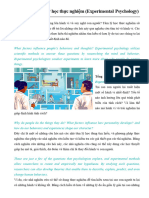 Sơ lược về Tâm lý học thực nghiệm (Experimental Psychology)