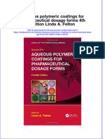 Textbook Aqueous Polymeric Coatings For Pharmaceutical Dosage Forms 4Th Edition Linda A Felton Ebook All Chapter PDF