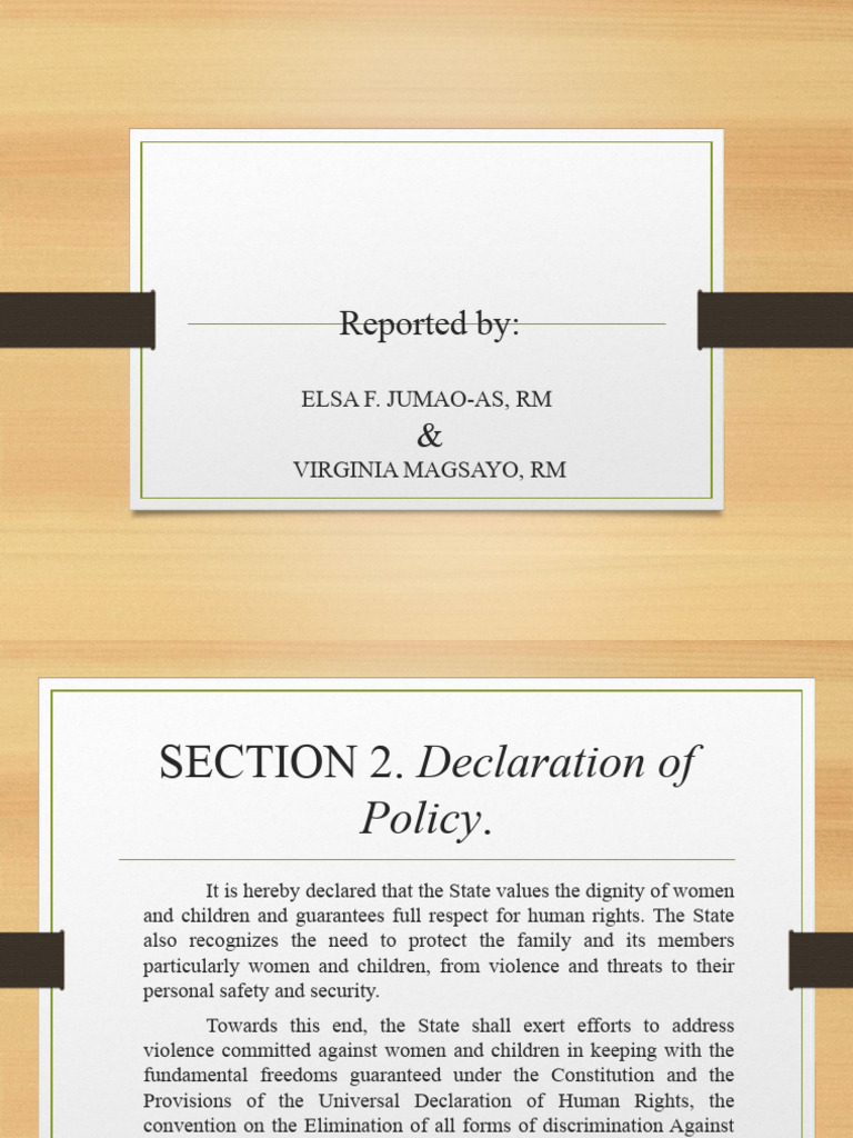 Violence Against Women and Children Act | PDF | Restraining Order ...