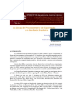 ZPE - As Zonas de Processamento de Exportação  e o Nordeste Brasileiro