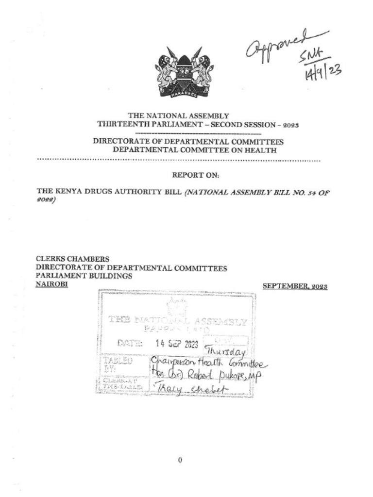 Health Committee Report On The Kenya Drugs Authori - 240506 - 234301 | PDF