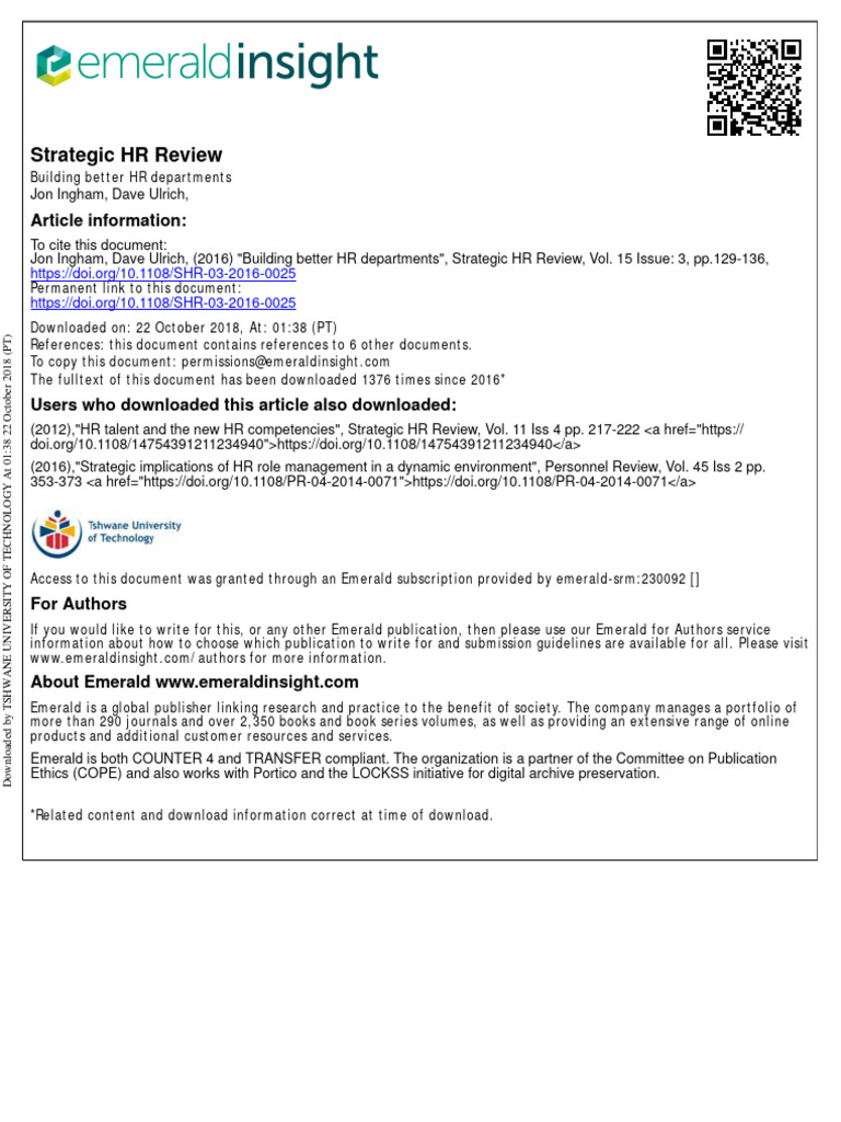 Building Better HR Departments Guide | PDF | Strategic Management ...
