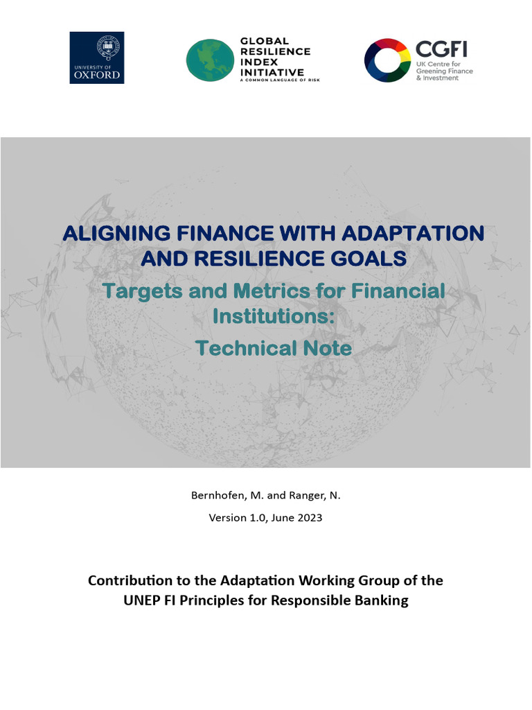 Aligning Finance with Climate Resilience | PDF | Climate Resilience | Risk