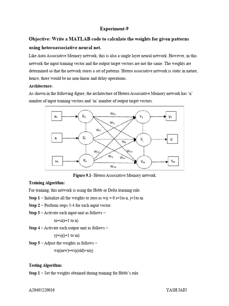MATLAB Code for Heteroassociative Net | PDF | Teaching Methods ...