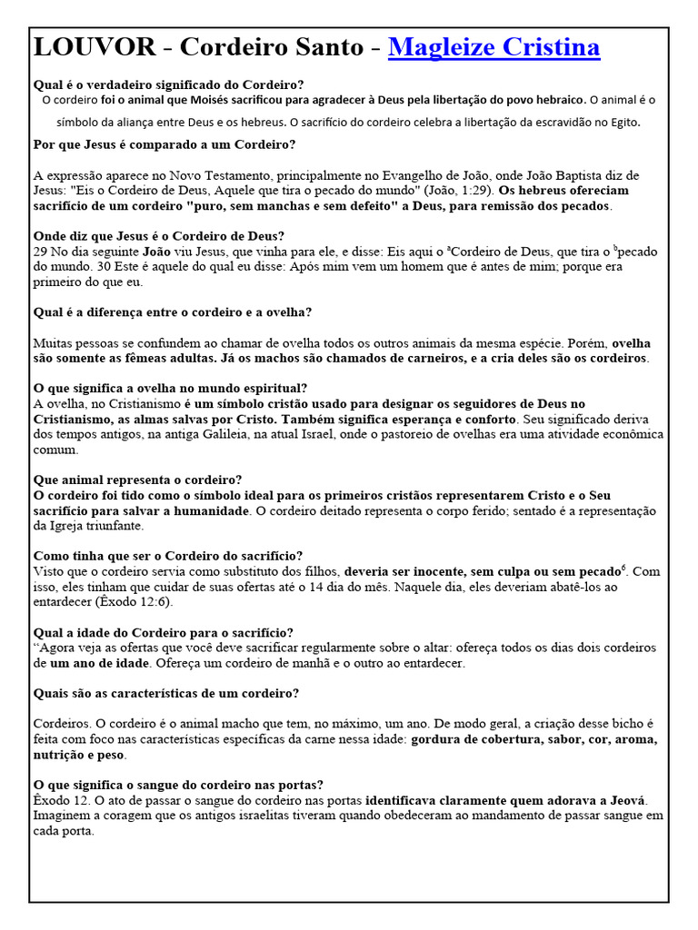 O Que Quer Dizer A Palavra Maranata Na Bíblia | PDF | Pecado | Cordeiro ...