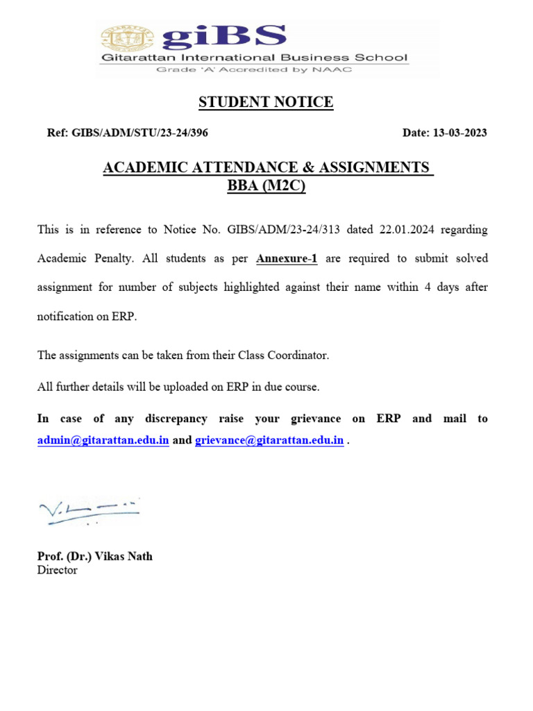 396-BBA MORNING (Semester M2C) Academic Attendance & Assignments | PDF