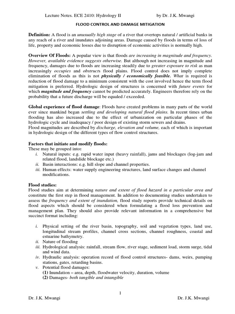 Flood Mitigation 2021 Pdf Flood River