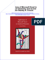 Download pdf Applications Of Microsoft Excel In Analytical Chemistry 2Nd Ed 2Nd Edition Stanley R Crouch ebook full chapter 
