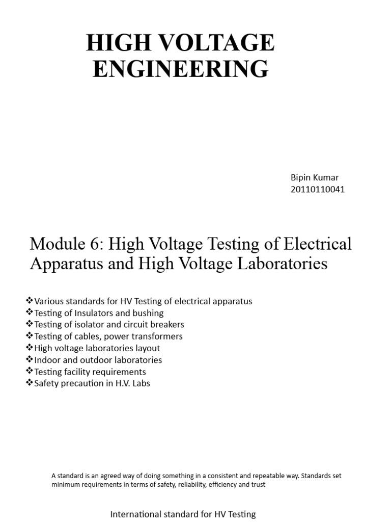 High Voltage Testing Standards & Methods | PDF | Insulator (Electricity ...