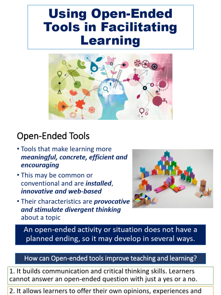 Lesson 4 Using Open Ended Tools in Facilitating Learning | PDF ...