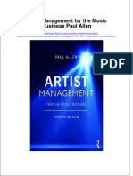 Download textbook Artist Management For The Music Business Paul Allen ebook all chapter pdf 