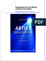 Textbook Artist Management For The Music Business Paul Allen Ebook All Chapter PDF