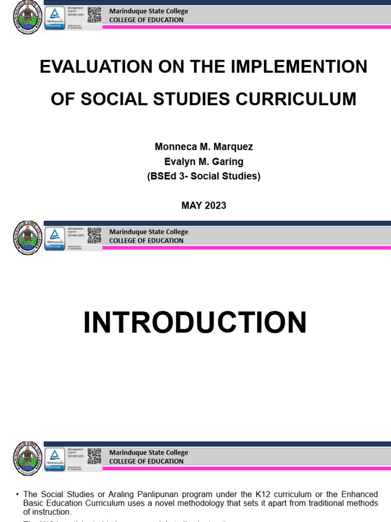 Evaluation of K-12 Social Studies Curriculum | PDF | Teachers | Curriculum