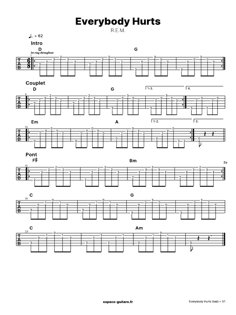 Everybody Hurts Tab | PDF