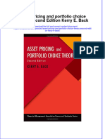 Textbook Asset Pricing and Portfolio Choice Theory Second Edition Kerry E Back Ebook All Chapter PDF
