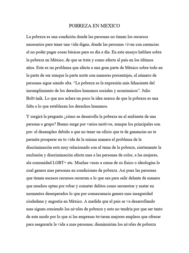 Pobreza en Mexico | PDF | Pobreza | Pobreza e indigencia