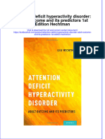 Download textbook Attention Deficit Hyperactivity Disorder Adult Outcome And Its Predictors 1St Edition Hechtman ebook all chapter pdf 