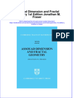 PDF Assouad Dimension and Fractal Geometry 1St Edition Jonathan M Fraser Ebook Full Chapter